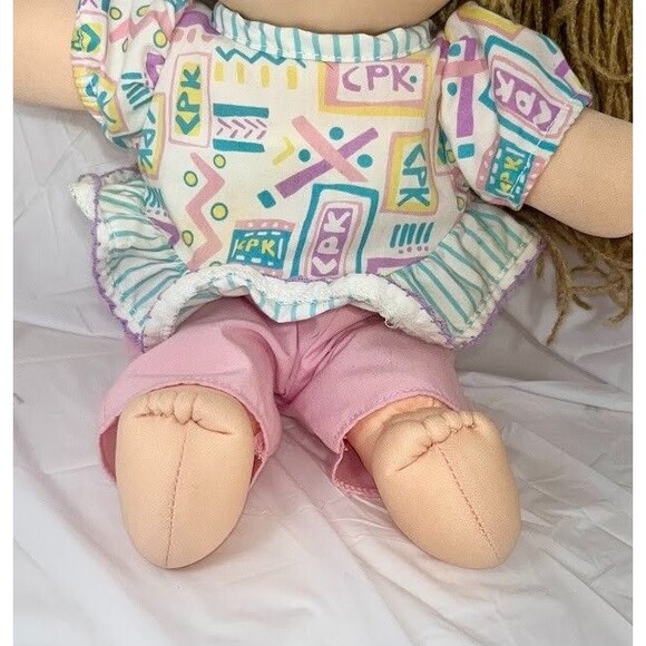 Vtg Cabbage Patch Crimp n Curl Girl Doll HASBRO 1990 1st Edition Blue Eyes Rare - Picture 5 of 9